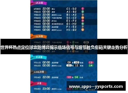 世界杯热点定位球攻防博弈揭示临场信号与细节胜负密码关键走势分析 世界杯热点定位球攻防博弈揭示临场信号与细节胜负密码关键走势分析